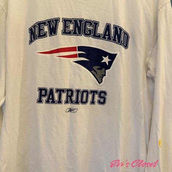 New England Patriots NFL Licensed T White Patriots Logos Long Sleeves Unisex L - Picture 2 of 9